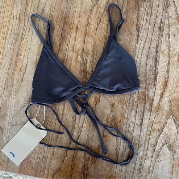 DARK GREY NWT WAIST WRAPPED BIKINI TOP - Picture 5 of 8